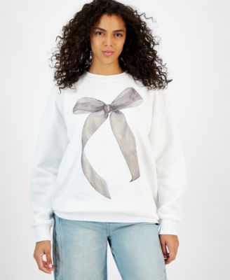 Self Esteem - Juniors' Bow Graphic Print Sweatshirt
