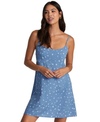 RVCA - Juniors' Remi Floral-Print Tie-Back Scoop-Neck Dress