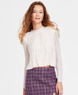 ASTR the Label - Women's Balsa Mock-Neck Embellished Top