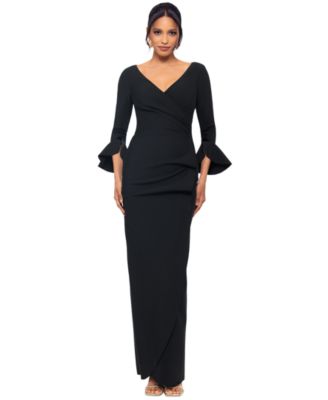 Betsy & Adam - Women's Ruffled-Trim Surplice Gown