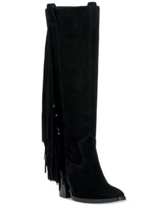 Vince Camuto - Women's Pelia Fringe Extra Wide-Calf Boots