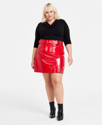 Bar III - Trendy Plus Size Cowlneck Long-Sleeve Knit Top