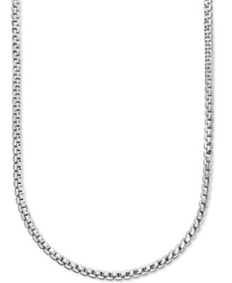 Italian Silver - Men's Venezia Box Link Chain Bracelet in Sterling Silver