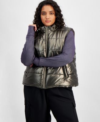 ID Ideology - Plus Size Foil Puffer Vest