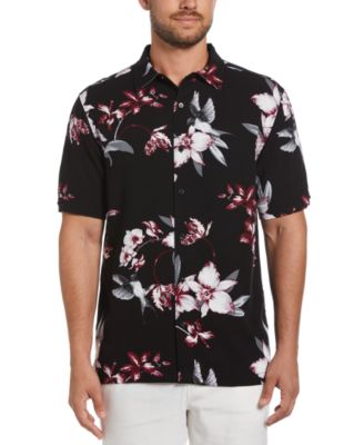 Cubavera - Men's Relaxed-Fit Floral Conversational Print Short Sleeve Button-Down Shirt