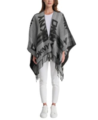 DKNY - Taxi Cab Fringe Trim Repeating Logo Blanket Wrap