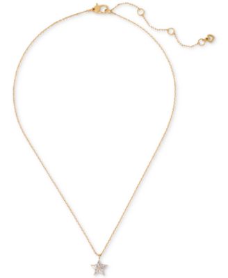 kate spade new york - Gold-Tone Cubic Zirconia Star Pendant Necklace, 16" + 3" extender
