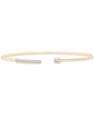 Wrapped - Diamond Wire Cuff Bangle Bracelet (1/4 ct. t.w.) in 14k Gold