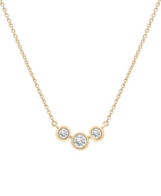 Wrapped - Diamond Triple Bezel 17" Pendant Necklace (1/4 ct. t.w.) in 10k Gold