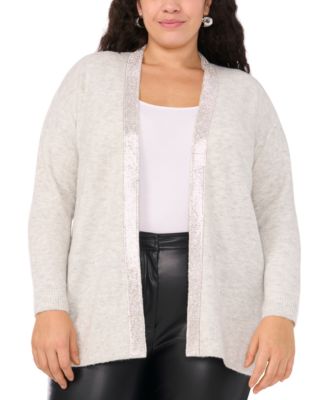 Vince Camuto - Plus Size Rhinestone-Trim Cardigan Sweater