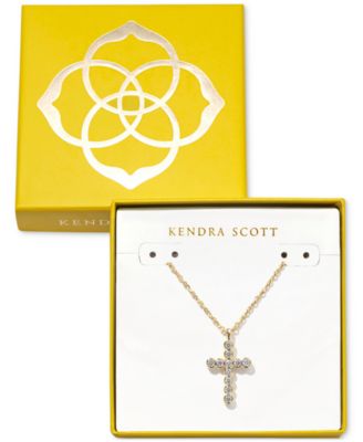 Kendra Scott - 14k Gold-Plated Cubic Zirconia Cross 19" Adjustable Pendant Necklace