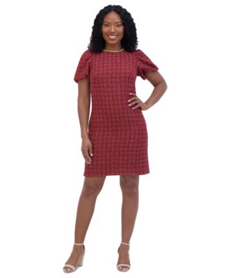 Jessica Howard - Petite Tweed Embellished Shift Dress
