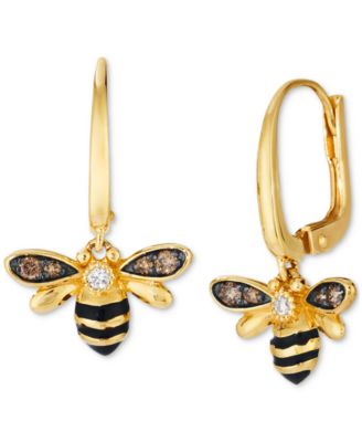Le Vian - Chocolate Diamond & Nude Diamond Honeybee Drop Earrings (1/5 ct. t.w.) in 14k Gold