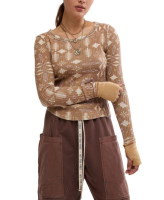 Free People - Women's Pretty Little Printed Cotton Thermal Top