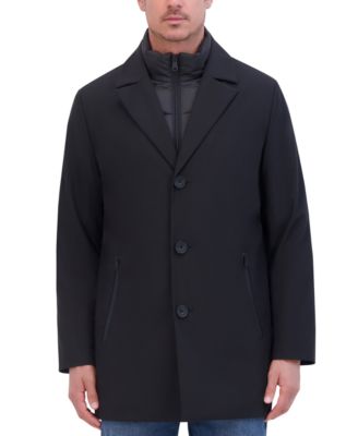 Kenneth Cole - Men's Rain Tech Jacket with Quilted Full-Zip Bib