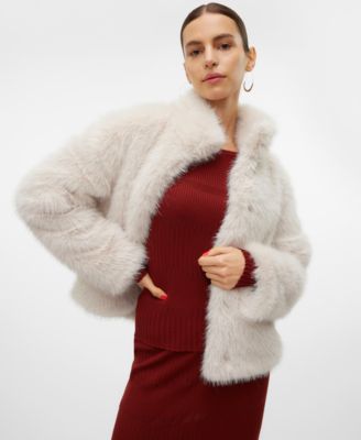 Vero Moda - Women's Monroe Cropped Faux-Fur Jacket