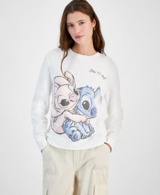 Disney - Juniors' Stitch & Angel Graphic Sweatshirt