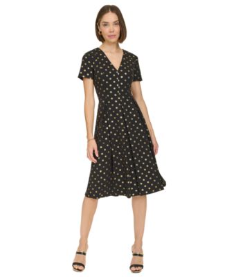 Tommy Hilfiger - Women's Foil-Print Pleated Midi Dress