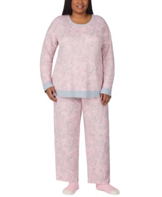Ellen Tracy - Plus Size Printed Long-Sleeve Pajama Set