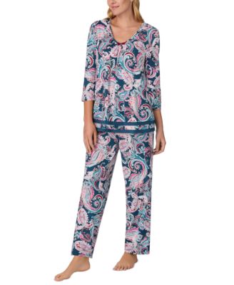 Ellen Tracy - Women's 3/4-Sleeve Printed Pajama Set