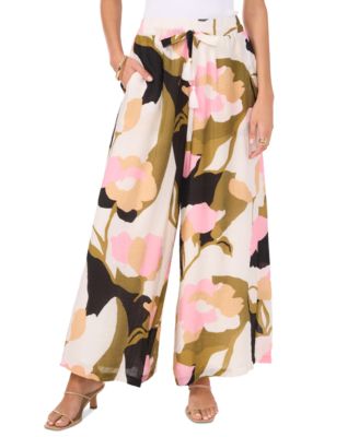 Vince Camuto - Women's Floral-Print Wide-Leg Pull-On Pants
