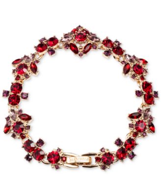 Marchesa - Gold-Tone Mixed Cut Crystal & Stone Flex Bracelet