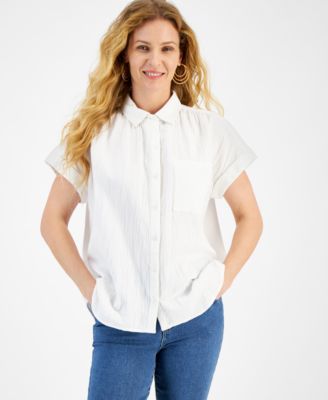 Style & Co - Women's Cotton Double-Gauze Button Shirt