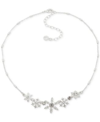 Anne Klein - Silver-Tone Crystal Snowflake Statement Necklace, 36" + 3" extender