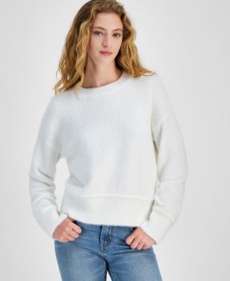 Hippie Rose - Juniors' Textured Drop-Shoulder Sweater