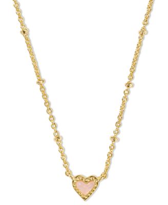Kendra Scott - Silver-Tone Mother-of-Pearl Heart Adjustable Pendant Necklace, 16"-19"