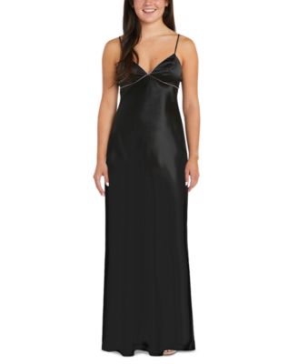 Morgan & Company - Juniors' Embellished V-Neck Sleeveless Gown