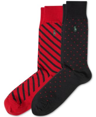 Polo Ralph Lauren - Men's Dot & Stripe Slack Socks, 2-Pack