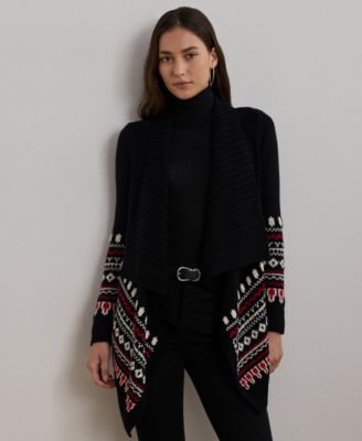 Lauren Ralph Lauren - Women's Fair Isle Cotton Shawl-Collar Cardigan