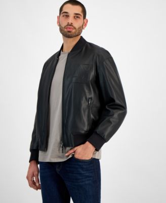 A|X Armani Exchange - Men's Faux-Leather Bomber Jacket