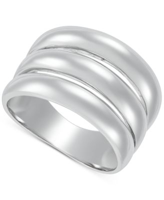 Macy's - Polished Triple Row Wide Statement Ring in Sterling Silver
