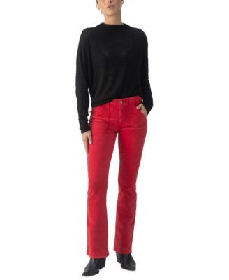Sanctuary - Women's Shadow-Striped Funnel-Neck Top
