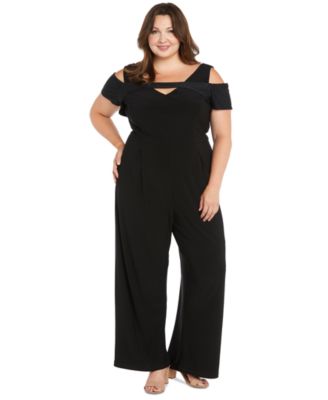 R & M Richards - Plus Size Rhinestone-Overlay Jumpsuit