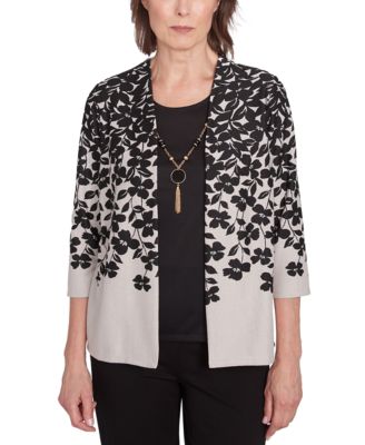 Alfred Dunner - Petite Romancing The Stone Layered-Look Necklace Top