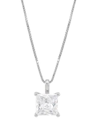 Grown With Love - Certified Lab Grown Princess Solitaire 18" Pendant Necklace (1 ct. t.w.) in 14k White Gold