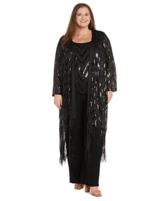R & M Richards - Plus Size Sequined Jacket, Top & Pants