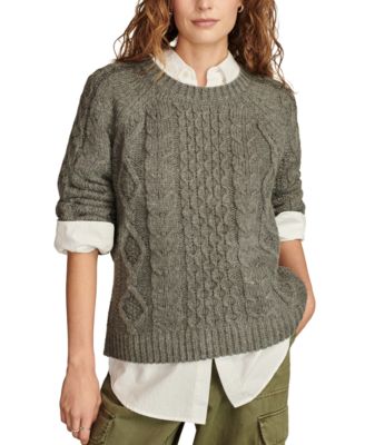Lucky Brand - Women's Mixed Cable Crewneck Sweater