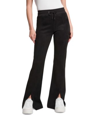GUESS - Women's Scuba Suede Slit-Front Tie-Waist Pants