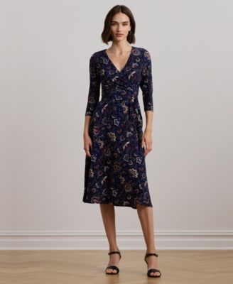Lauren Ralph Lauren - Women's Floral Surplice Stretch Jersey Dress