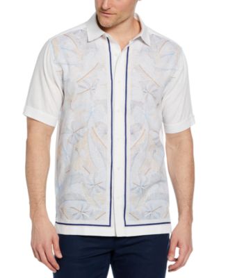 Cubavera - Men's Short Sleeve Button-Front Leaf Print Shirt