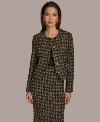 Donna Karan New York - Women's Tweed Button-Front Jacket