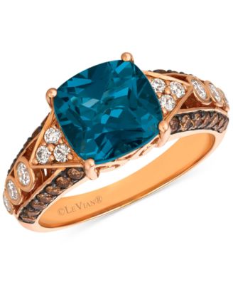 Le Vian - London Blue Topaz (3-1/3 ct. t.w.) & Diamond (5/8 ct. t.w.) Ring in 14k Rose Gold