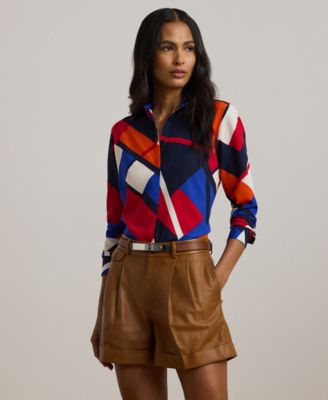 Lauren Ralph Lauren - Petite Printed Collared Shirt