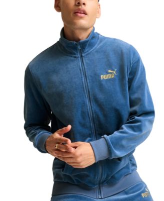 Puma - Men's Minimal Gold-Tone Logo Velour Track Jacket