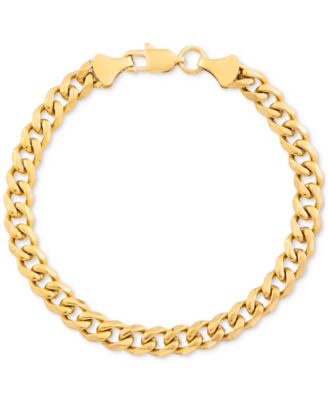 LEGACY for MEN by Simone I. Smith - Men's Curb Link Chain Bracelet in Gold-Tone Ion-Plated Stainless Steel