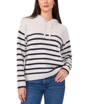 Vince Camuto - Women's Striped Hoodie Sweater